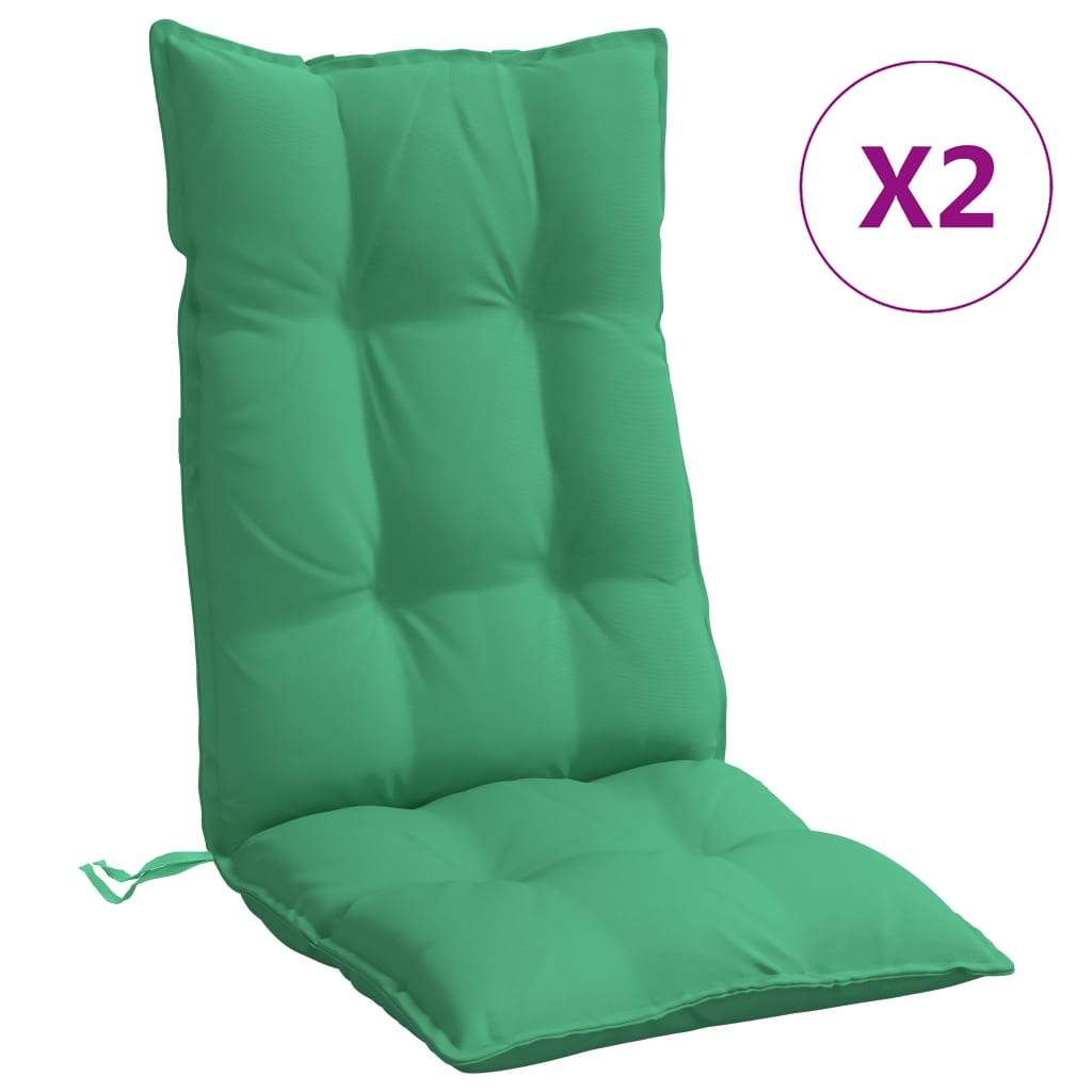 Cuscini per Sedia con Schienale Alto 2 pz Verde Tessuto Oxford 377617