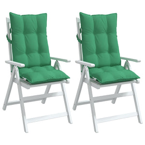 Cuscini per Sedia con Schienale Alto 2 pz Verde Tessuto Oxford 377617