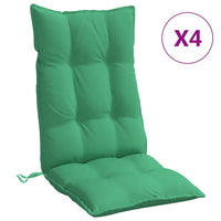 Cuscini per Sedia con Schienale Alto 4 pz Verde Tessuto Oxford 377618