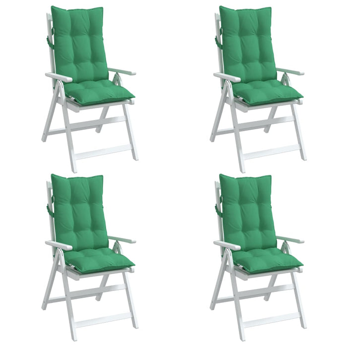 Cuscini per Sedia con Schienale Alto 4 pz Verde Tessuto Oxford 377618