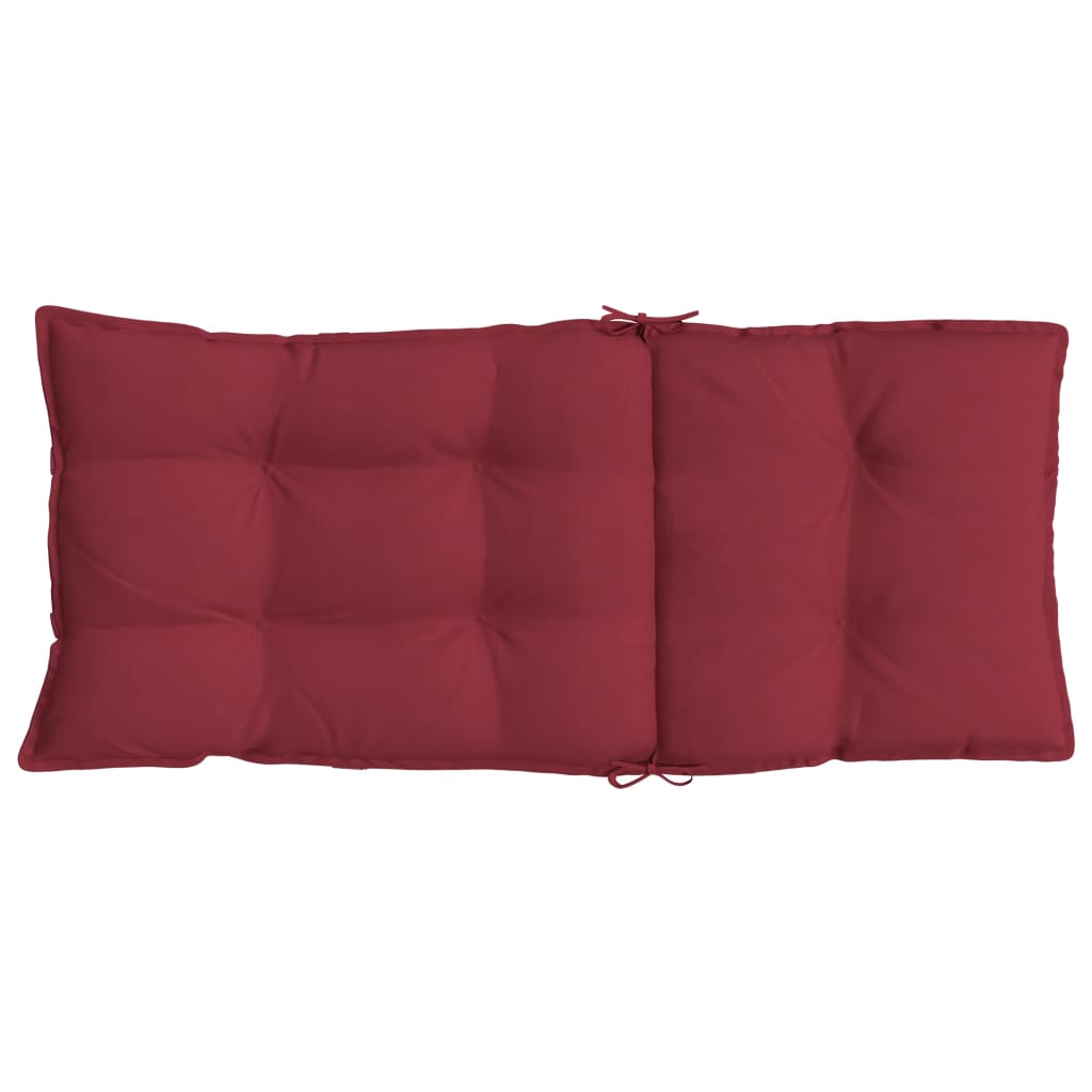 Cuscini Sedia con Schienale Alto 2 pz Rosso Vino Tessuto Oxford 377629