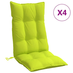 Cuscini Sedia Schienale Alto 4 pz Verde Chiaro Tessuto Oxford 377636