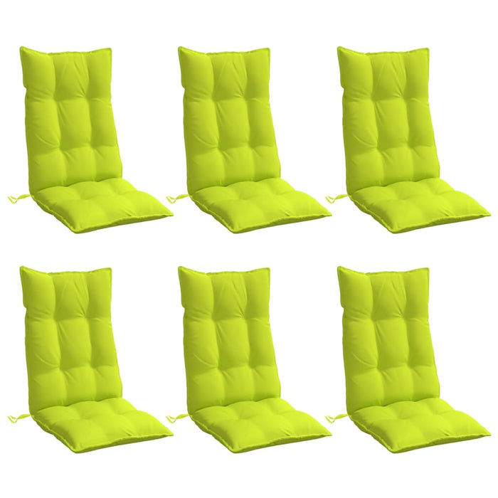 Cuscini Sedia Schienale Alto 6 pz Verde Chiaro Tessuto Oxford 377637