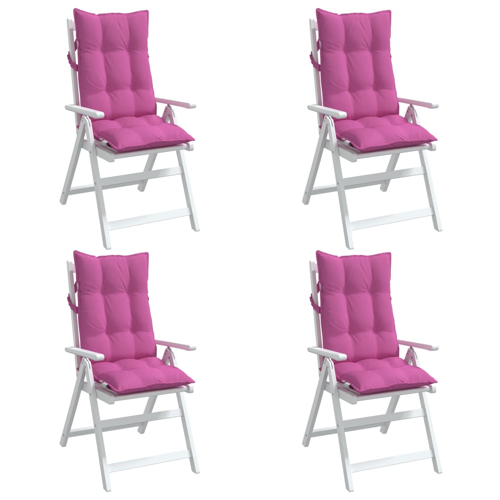 Cuscini per Sedia con Schienale Alto 4pz Rosa in Tessuto Oxford 377663