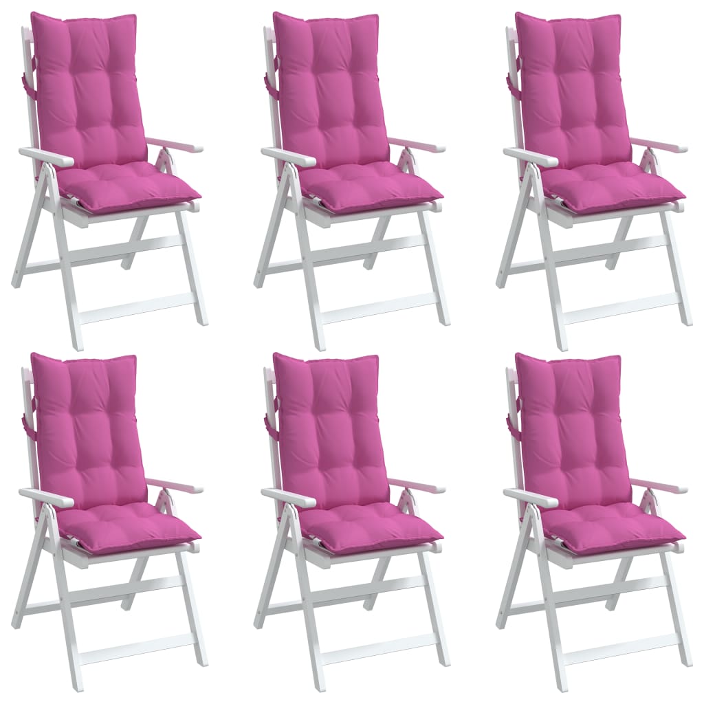 Cuscini per Sedia con Schienale Alto 6pz Rosa in Tessuto Oxfordcod mxl 90689