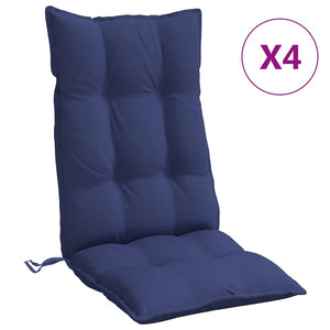 Cuscini Sedia con Schienale Alto 4 pz Blu Marino Tessuto Oxford 377669