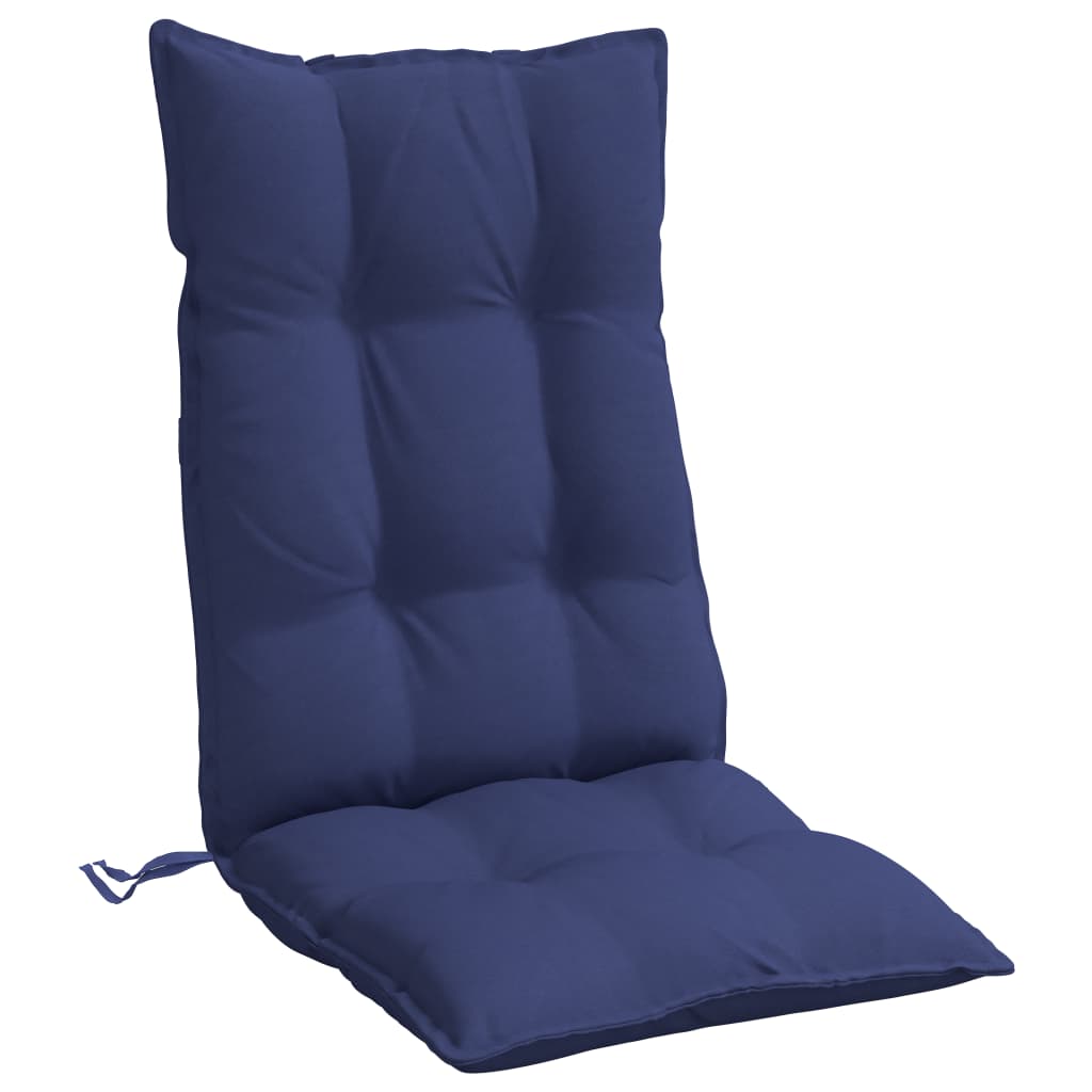 Cuscini Sedia con Schienale Alto 4 pz Blu Marino Tessuto Oxford 377669