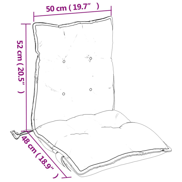 Cuscini per Sedia Schienale Basso 4 pz Grigi in Tessuto Oxford 377675