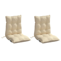 Cuscini per Sedia Schienale Basso 2 pz Beige in Tessuto Oxford 377680