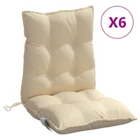 Cuscini per Sedia Schienale Basso 6 pz Beige in Tessuto Oxford 377682