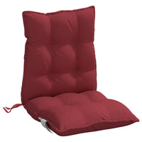 Cuscini per Sedia Schienale Basso 2pz Rosso Vino Tessuto Oxford 377698