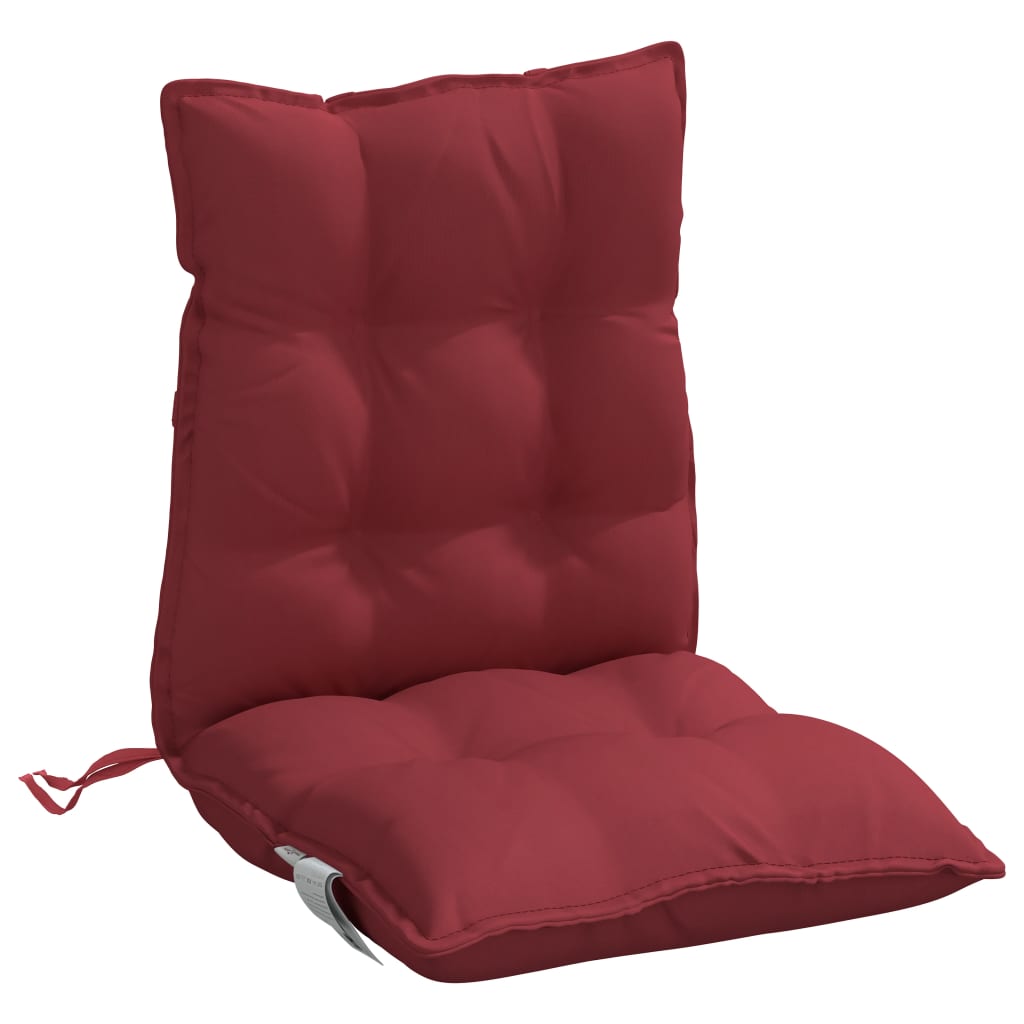 Cuscini per Sedia Schienale Basso 4pz Rosso Vino Tessuto Oxford 377699