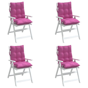 Cuscini per Sedia Schienale Basso 4 pz Rosa in Tessuto Oxford 377732