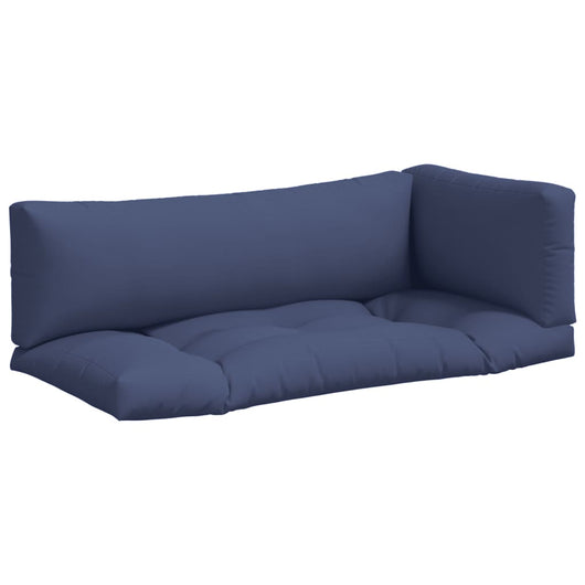 Cuscini per Pallet 3 pz Blu Marino in Tessuto Oxford 378291