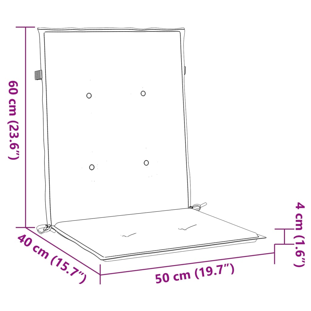 Cuscini Sedia Schienale Basso 4 pz Blu Marino in Tessuto 378681