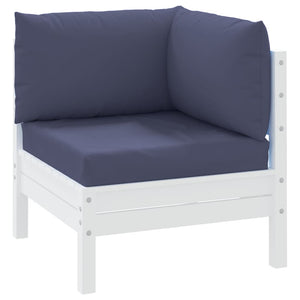 Cuscini per Pallet 3 pz Blu Marino in Tessuto Oxford 379169