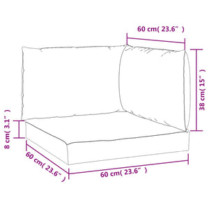 Cuscini per Pallet 3 pz Blu Marino in Tessuto Oxford 379169