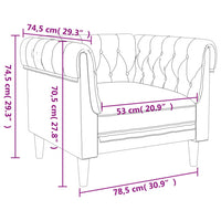 Poltrona Chesterfield Grigio Scuro in Tessuto 372539