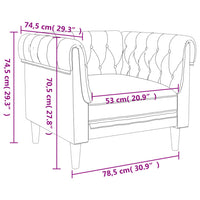 Poltrona Chesterfield Marrone Scuro in Tessuto 372541