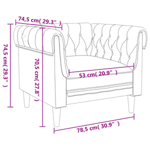 Poltrona Chesterfield Marrone Scuro in Tessuto 372541