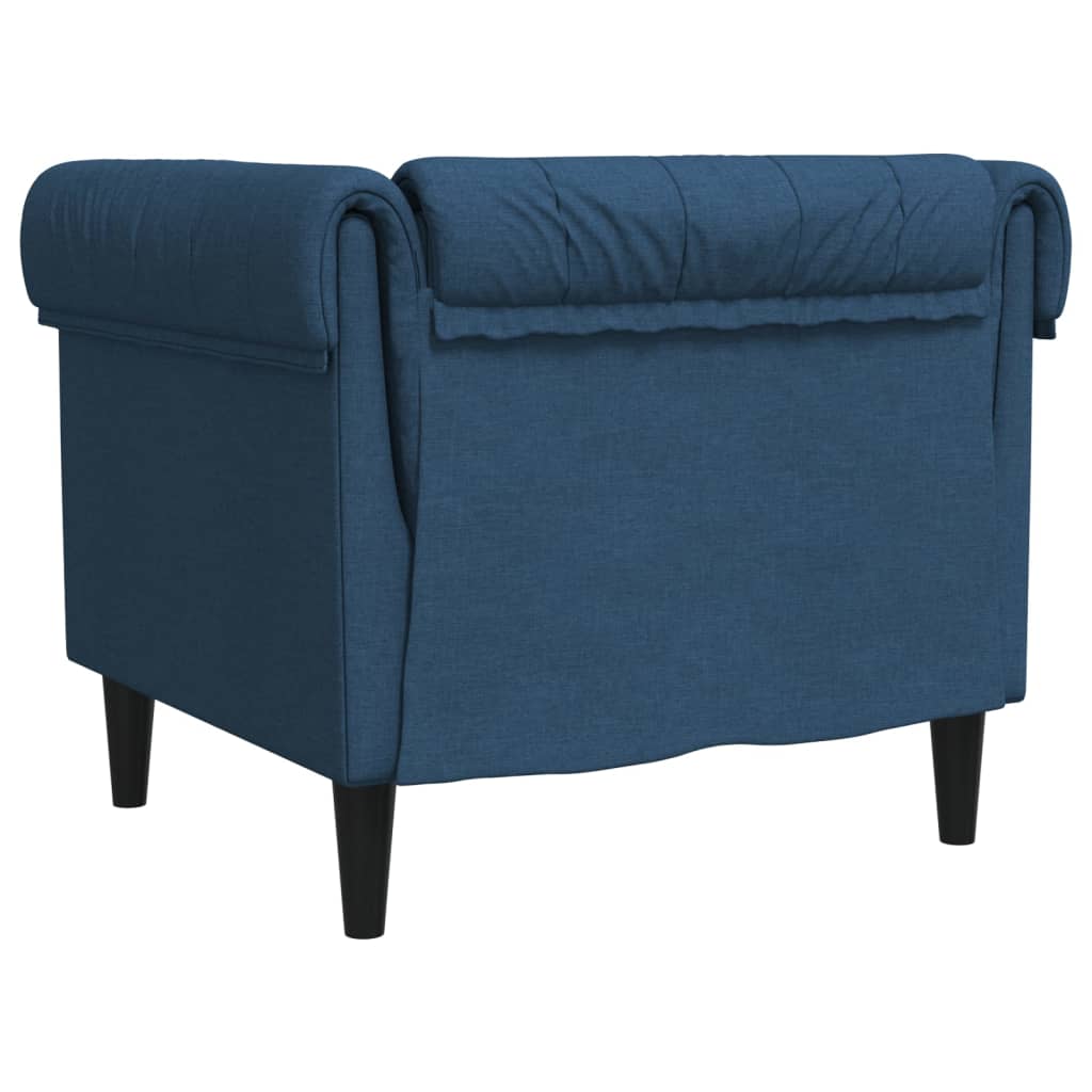 Poltrona Chesterfield Blu in Tessuto 372544