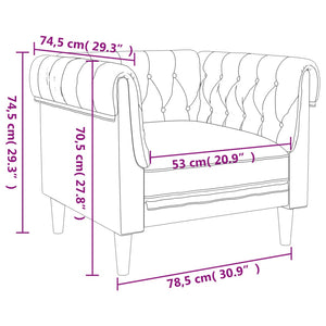 Poltrona Chesterfield Blu in Tessuto 372544