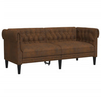 Divano Chesterfield a 2 Posti Marrone in Tessuto 372555