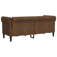 Divano Chesterfield a 2 Posti Marrone in Tessuto 372555