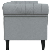 Divano Chesterfield a 3 Posti Grigio Chiaro in Tessuto 372556