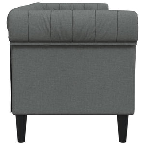 Divano Chesterfield a 3 Posti Grigio Scuro in Tessuto 372557