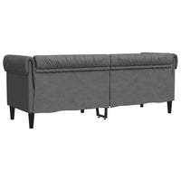 Divano Chesterfield a 3 Posti Grigio Scuro in Tessuto 372557