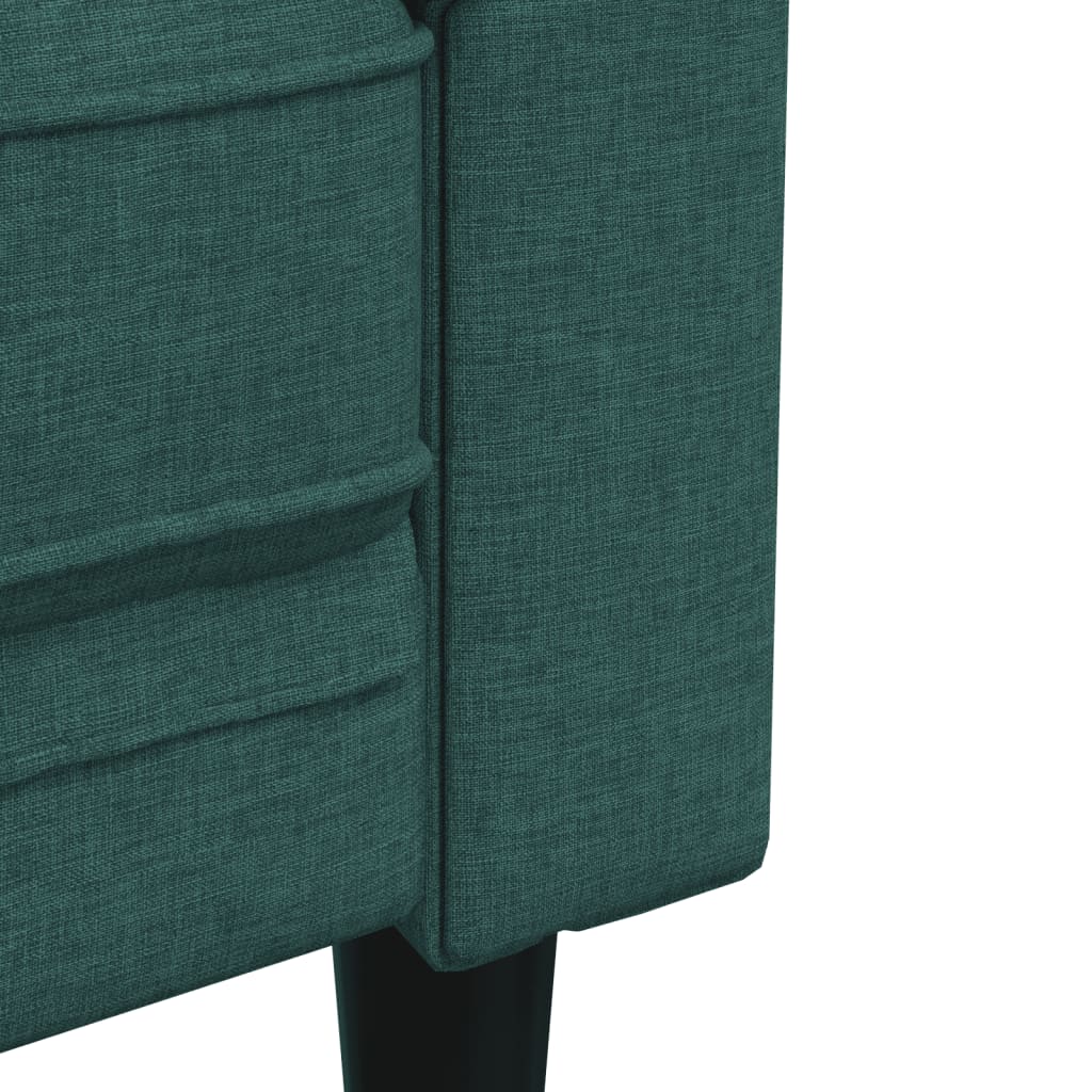 Divano Chesterfield a 3 Posti Verde Scuro in Tessuto 372560