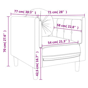 Poltrona con Cuscino Grigio Scuro in Velluto 372623