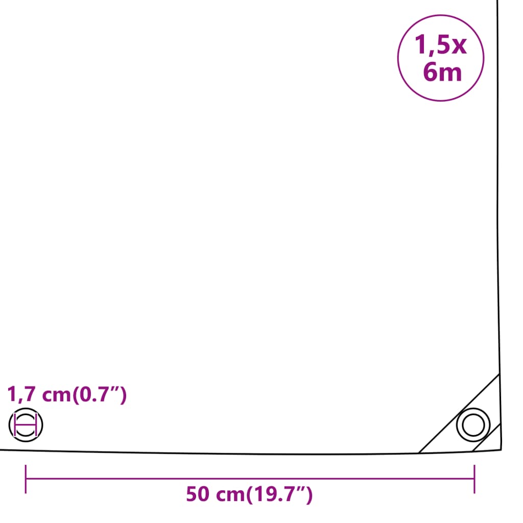 Telone Antracite 1,5x6 m 650 g/m² 156092