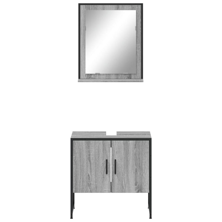 Set Mobili da Bagno 2 pz Grigio Sonoma in Legno Multistrato 3214337