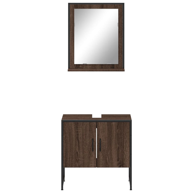 Set Mobili da Bagno 2 pz Rovere Marrone in Legno Multistrato 3214338