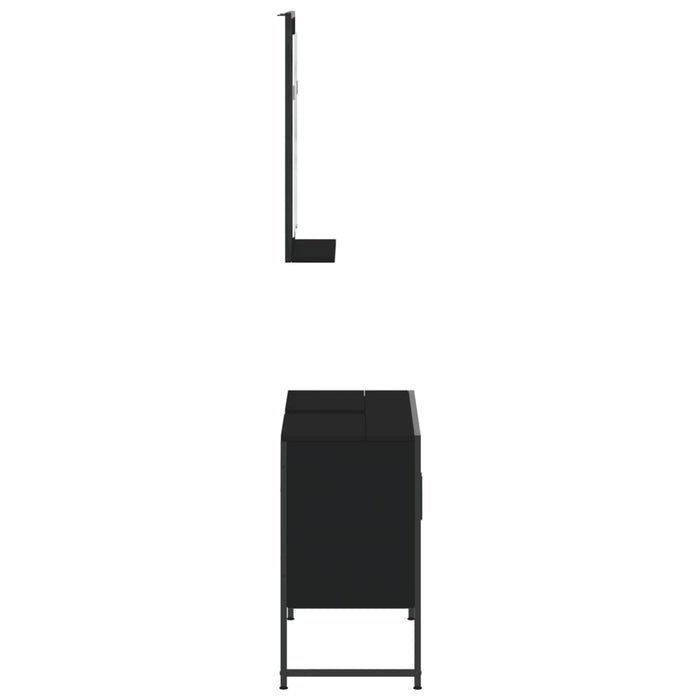 Set Mobili da Bagno 2 pz Nero in Legno Multistrato 3214339