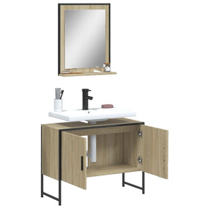 Set Mobili da Bagno 2 pz Rovere Sonoma in Legno Multistrato 3214340