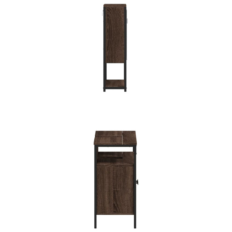 Set Mobili da Bagno 2 pz Rovere Marrone in Legno Multistrato 3214659