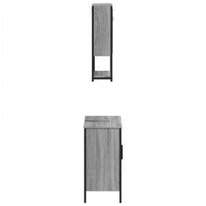 Set Mobili da Bagno 2 pz Grigio Sonoma in Legno Multistrato 3214663