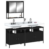 Set Mobili da Bagno 3 pz Nero in Legno Multistrato 3214665