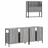 Set Mobili da Bagno 3 pz Grigio Sonoma in Legno Multistrato 3214668