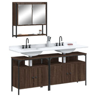 Set Mobili da Bagno 3 pz Rovere Marrone in Legno Multistratocod mxl 91567