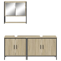 Set Mobili da Bagno 3 pz Rovere Sonoma in Legno Multistrato 3214671