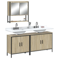 Set Mobili da Bagno 3 pz Rovere Sonoma in Legno Multistrato 3214671