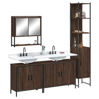 Set Mobili da Bagno 4 pz Rovere Marrone in Legno Multistratocod mxl 115268