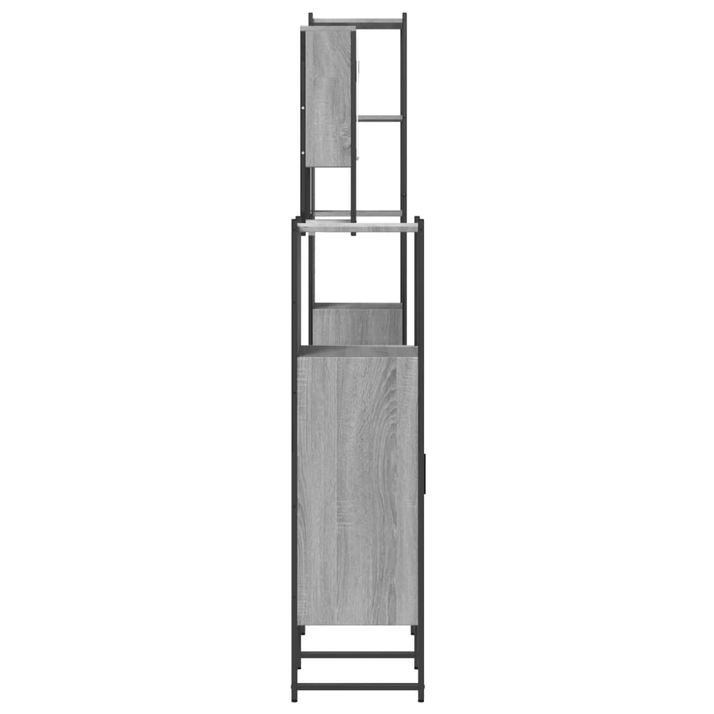 Set Mobili da Bagno 4 pz Grigio Sonoma in Legno Multistrato 3214713