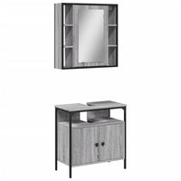 Set Mobili da Bagno 2 pz Grigio Sonoma in Legno Multistratocod mxl 115265