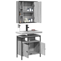 Set Mobili da Bagno 2 pz Grigio Sonoma in Legno Multistrato 3214718