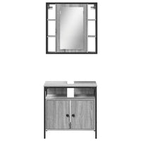 Set Mobili da Bagno 2 pz Grigio Sonoma in Legno Multistrato 3214718